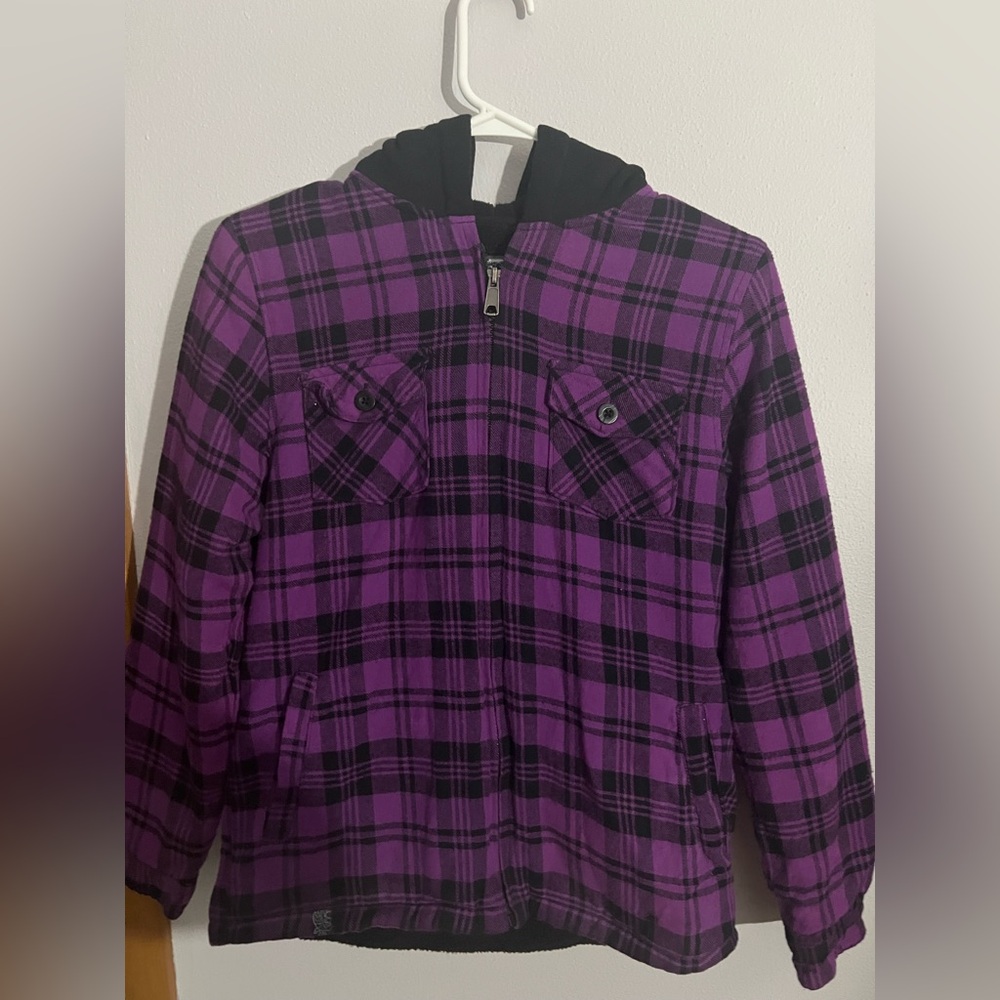 DC Black and Purple Checkered Jacket